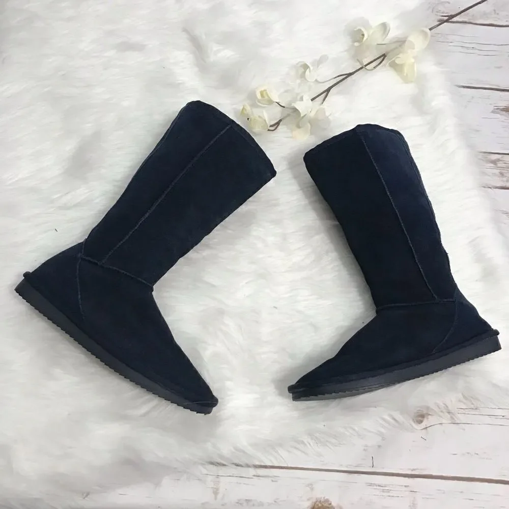 Suede Leather Winter Blue Boots‎ Size 6